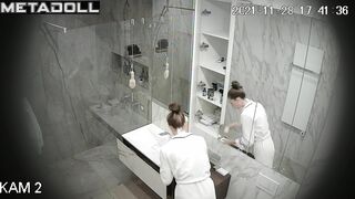 Brunette likes to wash herself and think about her lover