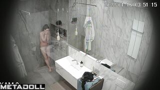 Family members take turns washing in this bathroom