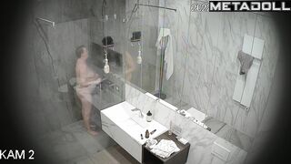 Family members take turns washing in this bathroom