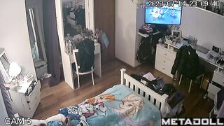 Something interesting happened under her blanket, solo