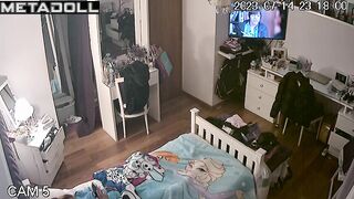 Something interesting happened under her blanket, solo
