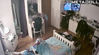 Something interesting happened under her blanket, solo