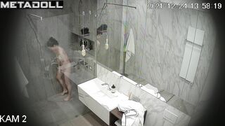 She takes a shower twice a day (solo bathroom video)
