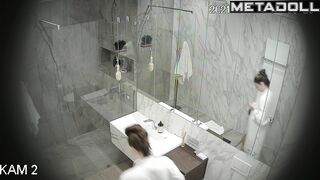 She takes a shower twice a day (solo bathroom video)