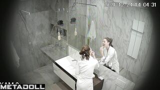 She takes a shower twice a day (solo bathroom video)