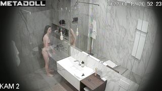 Brunette shaved her legs before husband arrived, look