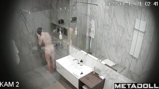 Brunette shaved her legs before husband arrived, look