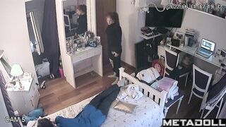 Teens enjoying each other kissing on the bed, look