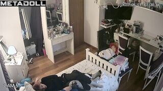 Teens enjoying each other kissing on the bed, look