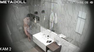 Babe was washing her tender pussy long and carefully