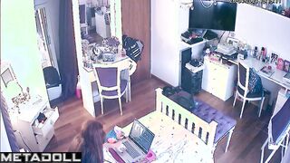 Babe suddenly became aroused while calling her besties