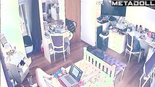 Babe suddenly became aroused while calling her besties