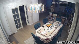 He carefully wiped the sperm from her back after sex