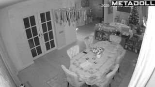 He carefully wiped the sperm from her back after sex