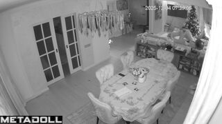 He carefully wiped the sperm from her back after sex