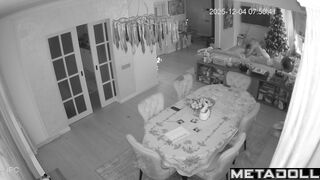 He carefully wiped the sperm from her back after sex