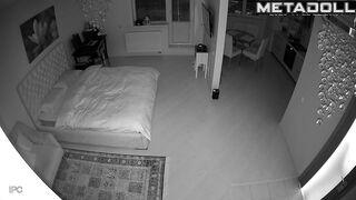 Young people having fun in the bed and on the counter