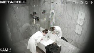 Relatives took turns washing themselves in the shower