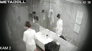 Relatives took turns washing themselves in the shower
