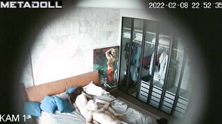 Someone is spying on their sensual sex in the bedroom