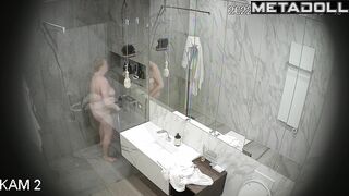Naked chubby milf relaxing in the bathroom, solo tape
