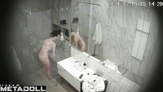Water procedures bring her joy - bathroom spy camera