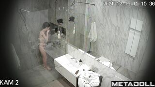 Water procedures bring her joy - bathroom spy camera