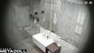 Brunette spends many hours in the shower every day