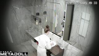 Brunette spends many hours in the shower every day