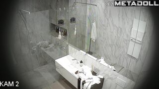 Brunette spends many hours in the shower every day