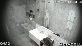 She loves to wash her beautiful body, bathroom tape