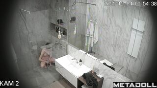 She loves to wash her beautiful body, bathroom tape