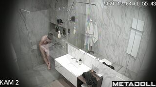She loves to wash her beautiful body, bathroom tape