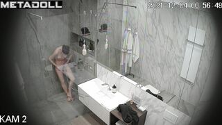 She loves to wash her beautiful body, bathroom tape