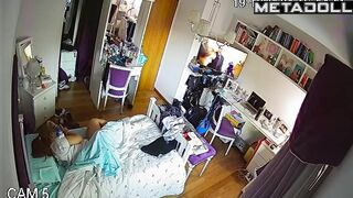 Playing with pussy in closed bedroom is cool and safe