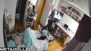 Playing with pussy in closed bedroom is cool and safe