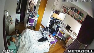 Playing with pussy in closed bedroom is cool and safe