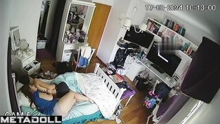 Teenagers sleeping cutely on the same bed, look now