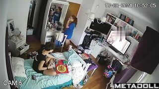 Teenagers sleeping cutely on the same bed, look now