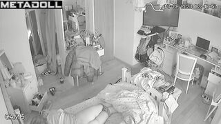 Babe pulled down her panties a little and started masturbating