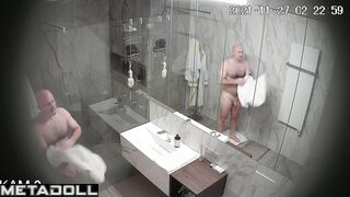 Couple decided to take a shower together after great sex