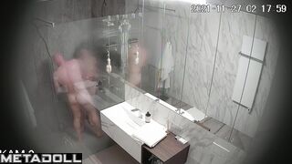 Couple decided to take a shower together after great sex