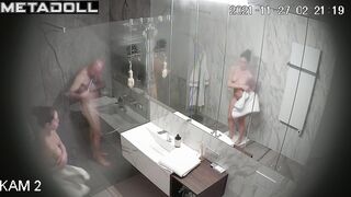 Couple decided to take a shower together after great sex