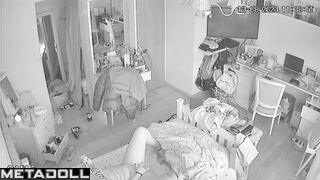 Just her and her wet pussy - bedroom hidden camera
