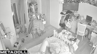 Just her and her wet pussy - bedroom hidden camera
