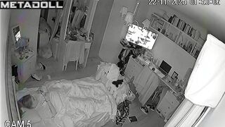 Masturbation helps her fall asleep, solo spy camera