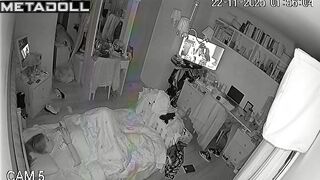 Masturbation helps her fall asleep, solo spy camera