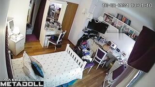 Just her morning routine and nothing more, spy cam