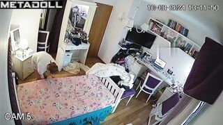 Just her morning routine and nothing more, spy cam