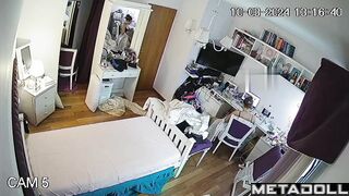 Just her morning routine and nothing more, spy cam